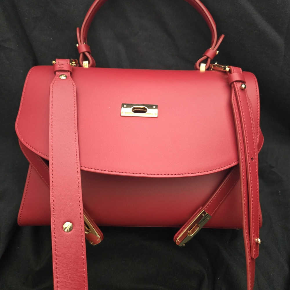 Silver & Riley Red Leather Satchel - Picture 15 of 16